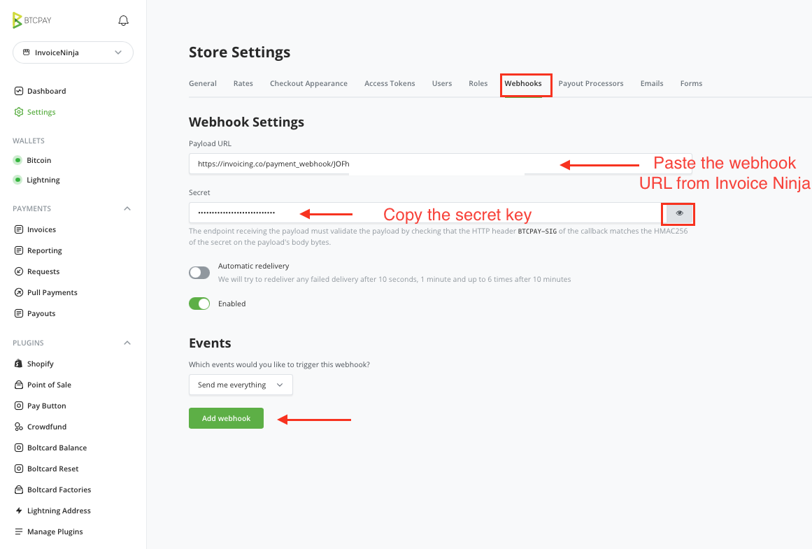 BTCPay Server Invoice