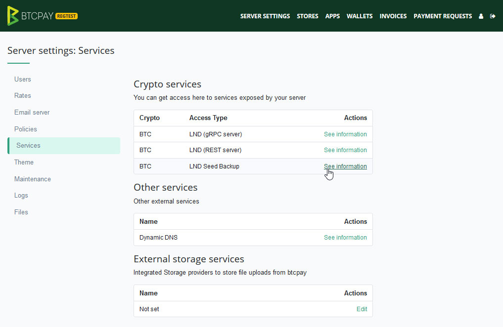 LND Seed Backup サービス