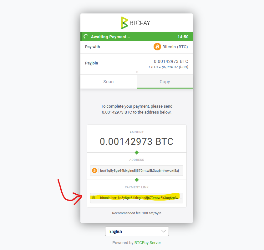 BTCPay Server で PayJoin を受け取る