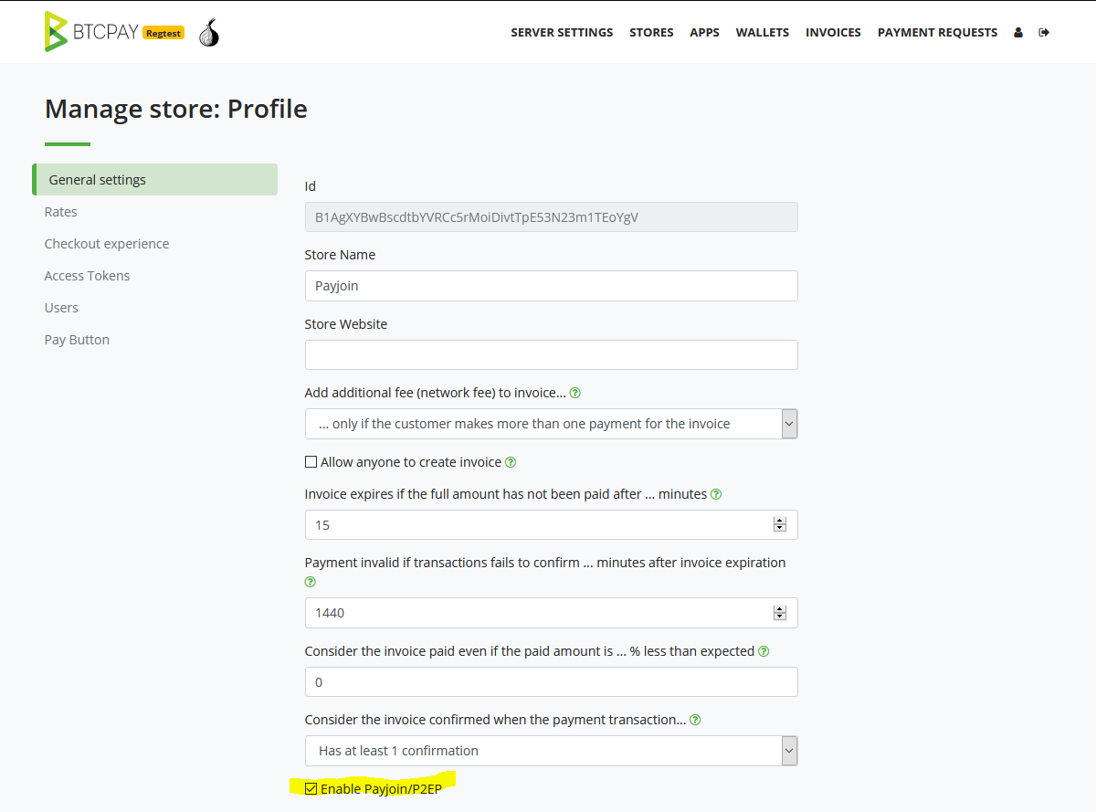 BTCPay Server で PayJoin を受け取る