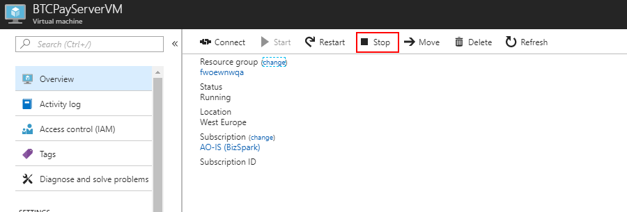 Stop Azure VM Stop Azure VM
