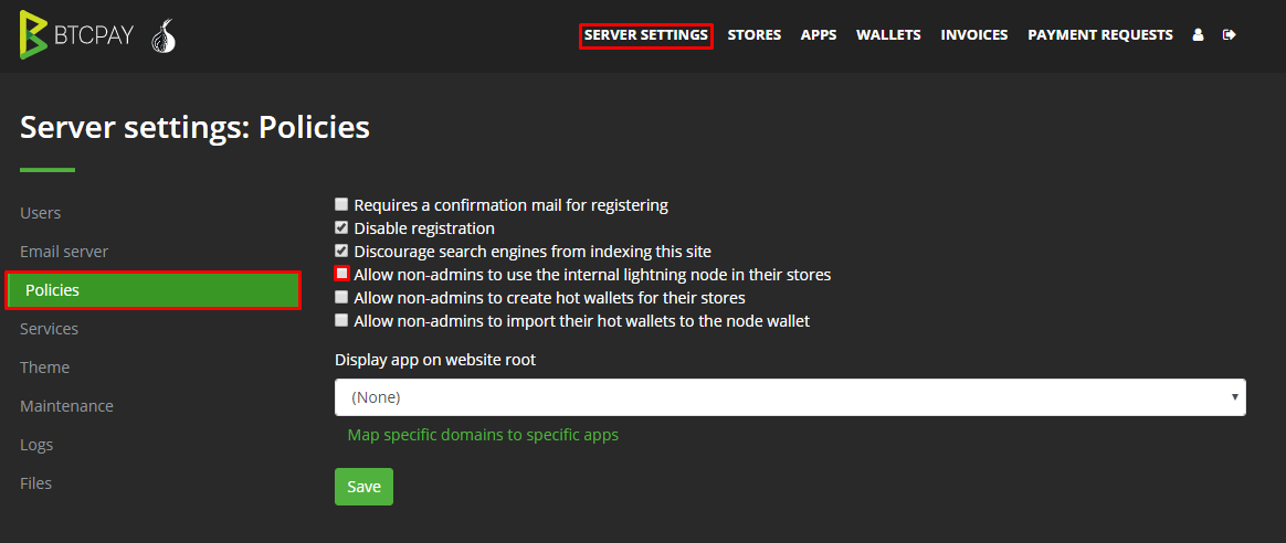 他ユーザー向け LN の有効化