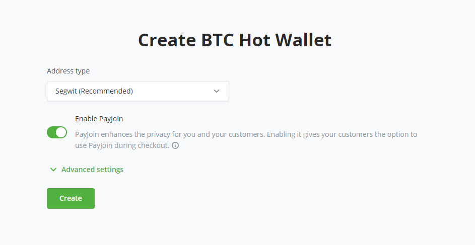 Wallet Settings Wallet Settings