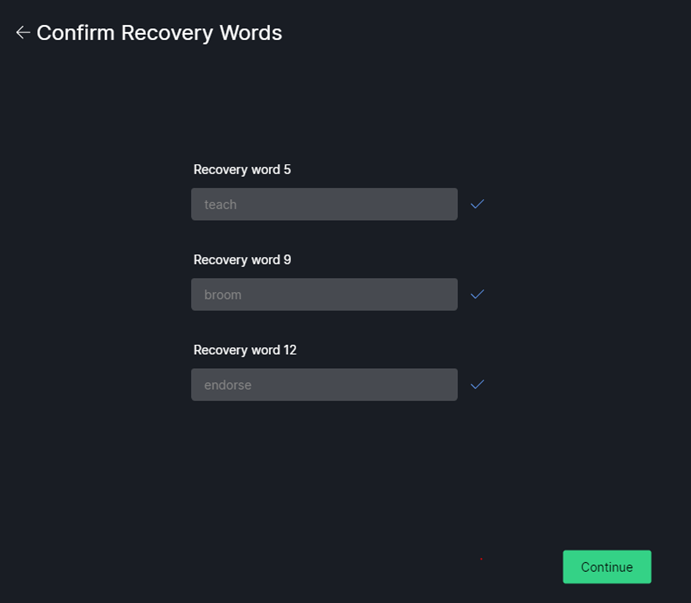 Wasabi Add Wallet Confirm Recovery Words Wasabi Add Wallet Confirm Recovery Words