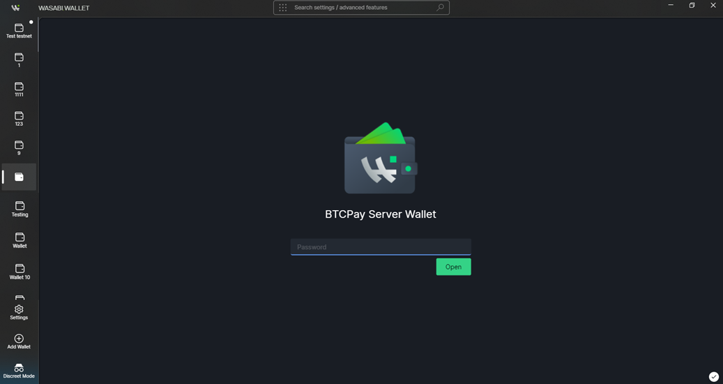 Wasabi Open Wallet Wasabi Open Wallet
