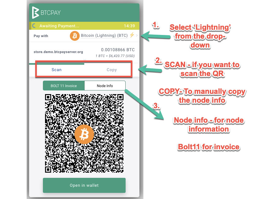 BTCPay チェックアウト