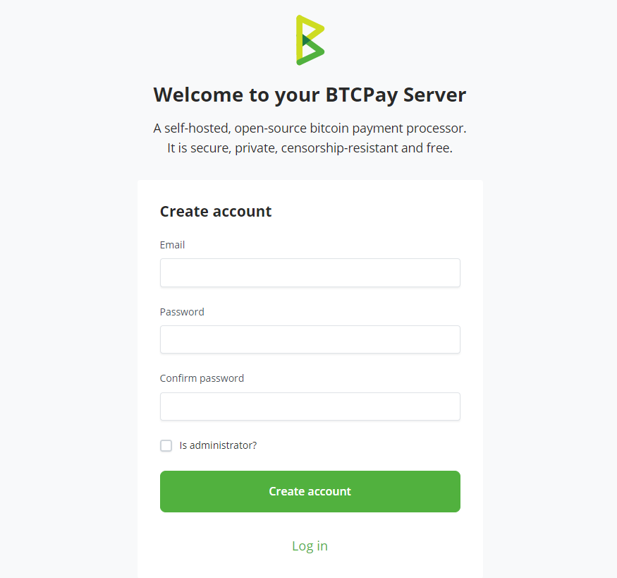 BTCPay Server registration BTCPay Server registration