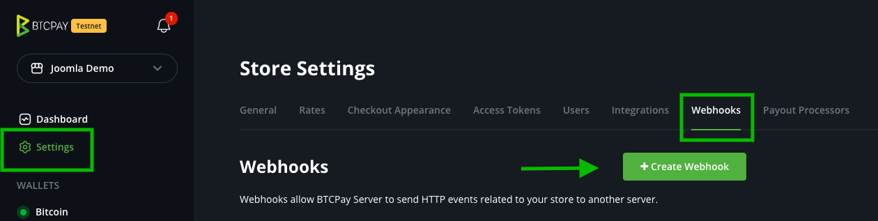 BTCPay Joomla VirtueMart: webhook を作成 BTCPay Joomla VirtueMart: webhook を作成