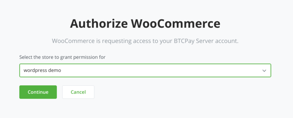 BTCPay WordPress V2: ストアを選択