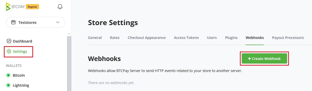 新しい Webhook の作成 新しい Webhook の作成