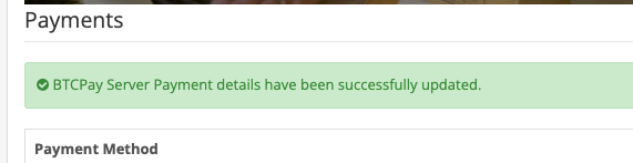 BTCPay OpenCart: OpenCart 設定フォームを保存