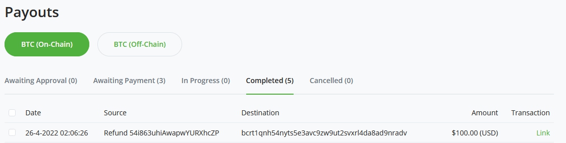 BTCPay Server ペイアウトタブ BTCPay Server ペイアウトタブ