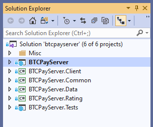 Visual Studio の Solution Explorer Visual Studio の Solution Explorer